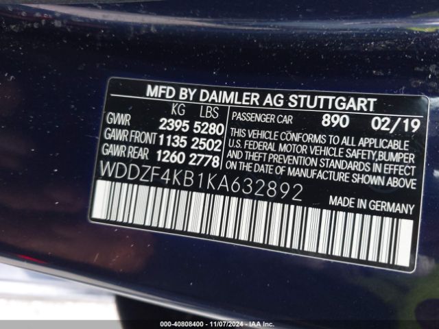 WDDZF4KB1KA632892 Mercedes-Benz E 300 4matic