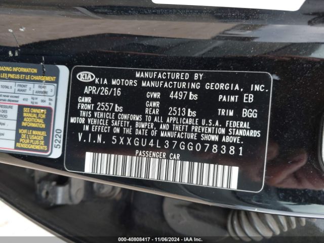 5XXGU4L37GG078381 KIA OPTIMA EX