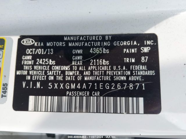 5XXGM4A71EG267871 KIA Optima Lx