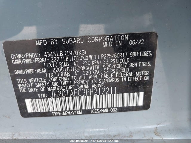 Subaru Crosstrek Premium 2023 JF2GTAEC3PH212211 Image 9