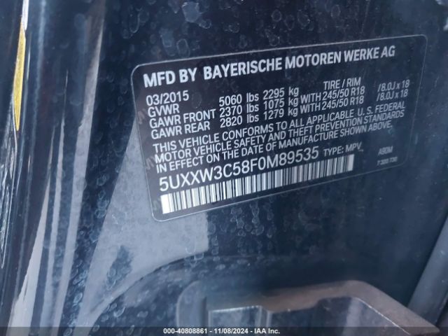 5UXXW3C58F0M89535 BMW X4 Xdrive28i