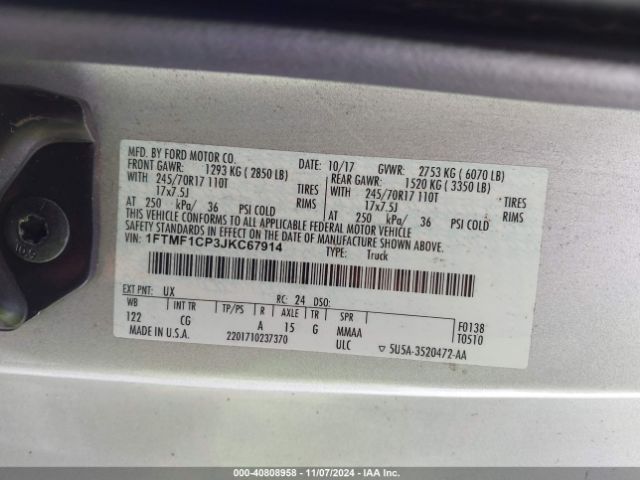 1FTMF1CP3JKC67914 Ford F-150 Xl