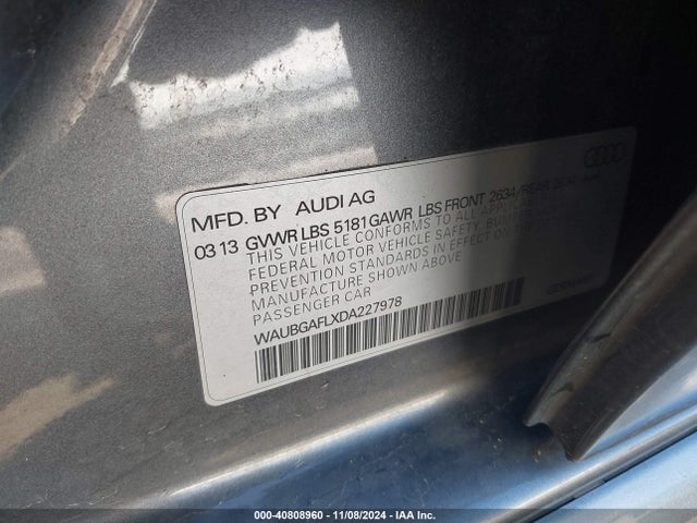 2013 AUDI S4 WAUBGAFLXDA227978 Photo 8