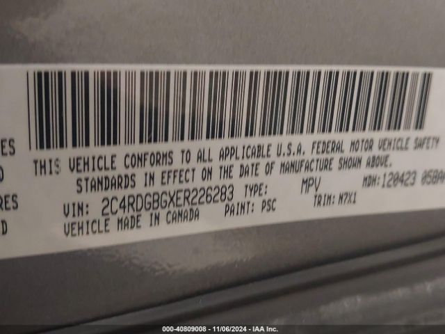 2C4RDGBGXER226283 Dodge Grand Caravan Se 30th Anniversary