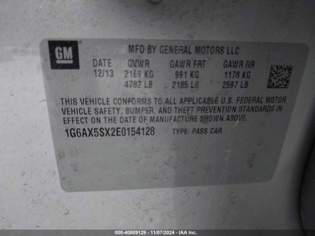 1G6AX5SX2E0154128 Cadillac CTS LUXURY