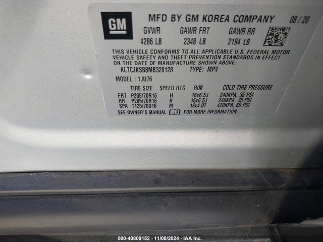 Chevrolet Trax Fwd Ls 2021 KL7CJKSB8MB320128 Image 9