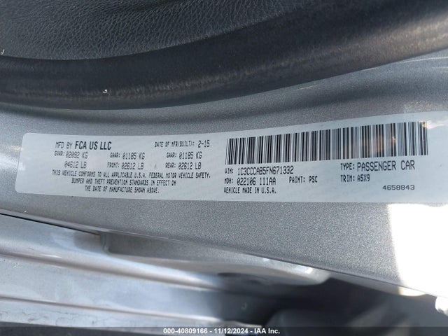 Chrysler 200 Limited 2015 1C3CCCAB5FN671332 Image 9