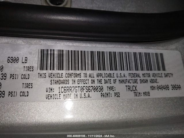 1C6RR7GT0FS670030 RAM 1500 Big Horn