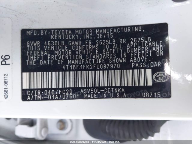 4T1BF1FK2FU087970 Toyota CAMRY LE
