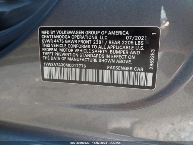 1VWSA7A30MC017776 Volkswagen Passat 2.0t Se