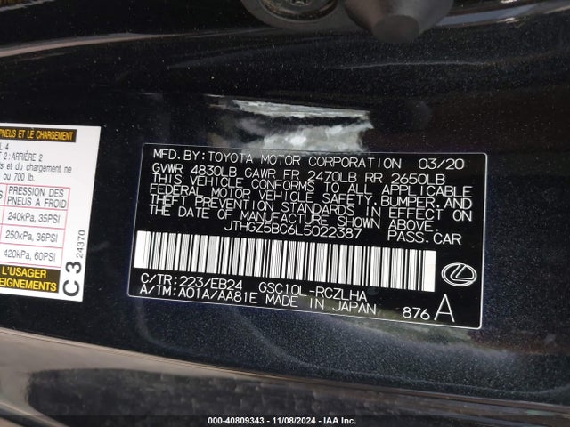 JTHGZ5BC6L5022387 Lexus Rc 350 F Sport