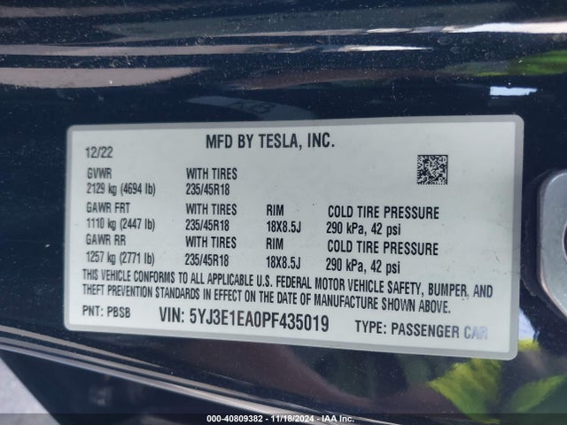 2023 TESLA MODEL 3 5YJ3E1EA0PF435019 Photo 8
