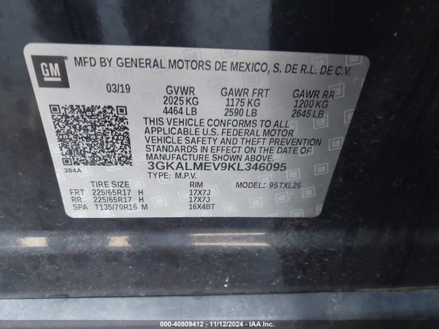 GMC Terrain Sle 2019 3GKALMEV9KL346095 Image 9