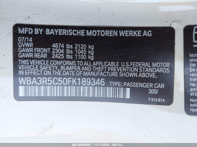 WBA3R5C50FK189346 BMW 435i Xdrive