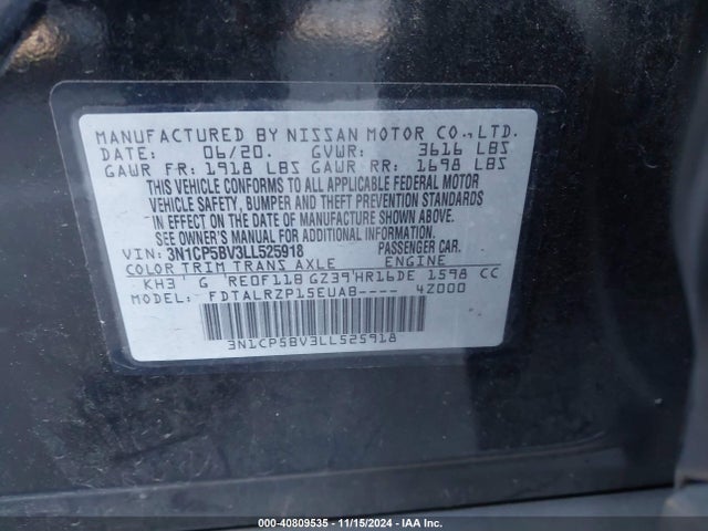 Nissan Kicks S Xtronic Cvt 2020 3N1CP5BV3LL525918 Image 9