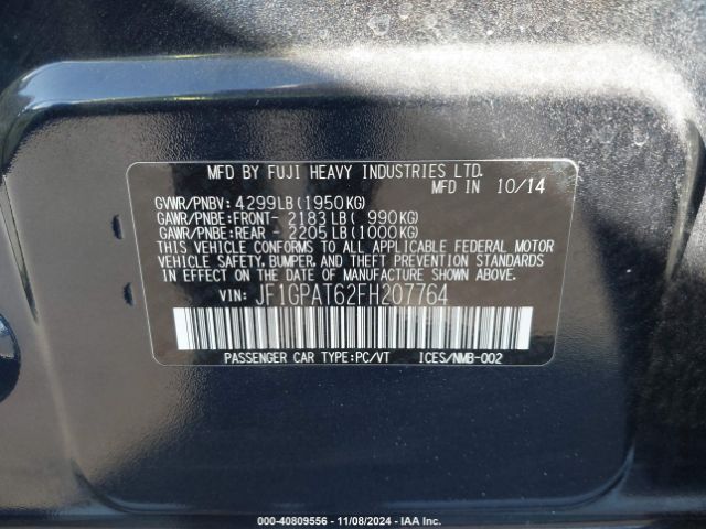 JF1GPAT62FH207764 Subaru Impreza 2.0i Sport Premium