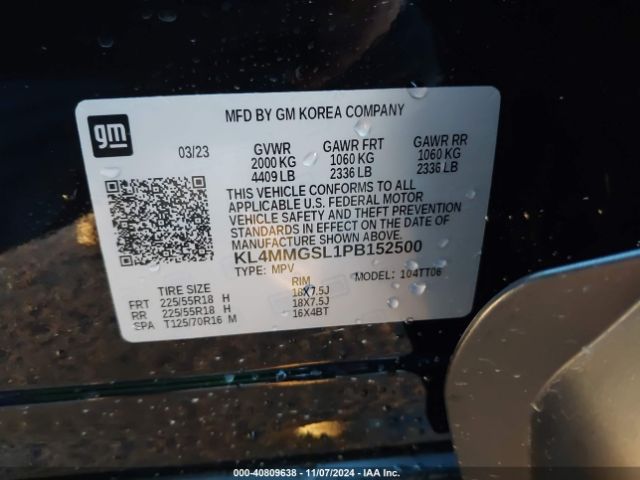 KL4MMGSL1PB152500 Buick Encore Gx Essence Awd