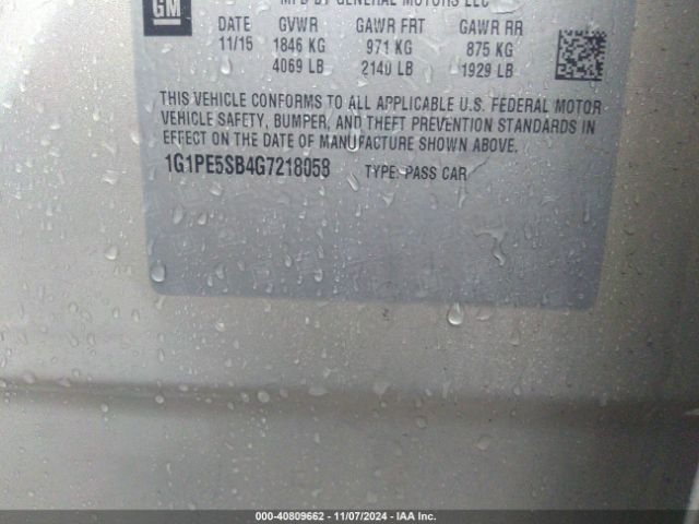 1G1PE5SB4G7218058 Chevrolet Cruze Limited 1lt Auto
