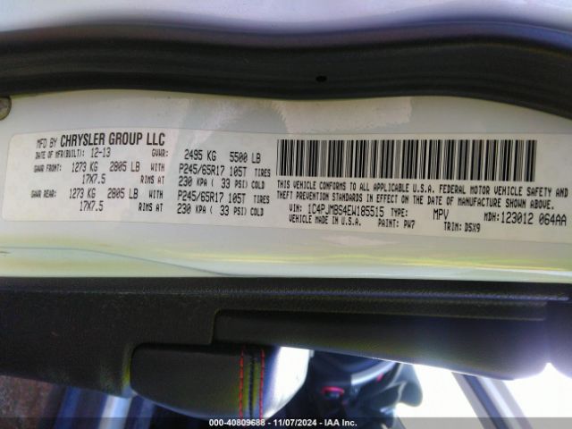 1C4PJMBS4EW185515 Jeep Cherokee Trailhawk