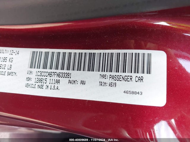 Chrysler 200 Limited 2015 1C3CCCAB7FN633391 Image 8
