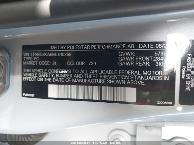 2021 POLESTAR 2 LPSED3KA6ML010269 Photo 8