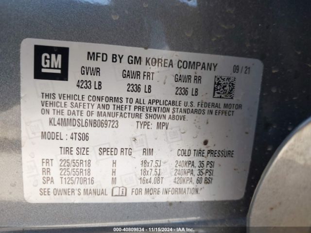 KL4MMDSL6NB069723 Buick Encore Gx Fwd Select