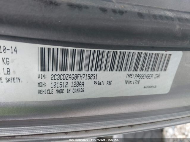 2C3CDZAG8FH715831 Dodge Challenger Sxt