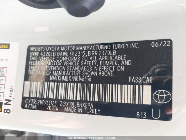 NMTKHMBX7NR146336 Toyota C-hr Limited