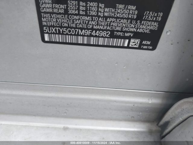 5UXTY5C07M9F44982 BMW X3 Xdrive30i