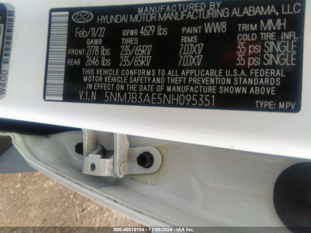 Hyundai TUCSON SEL 2022 5NMJB3AE5NH095351 Image 9