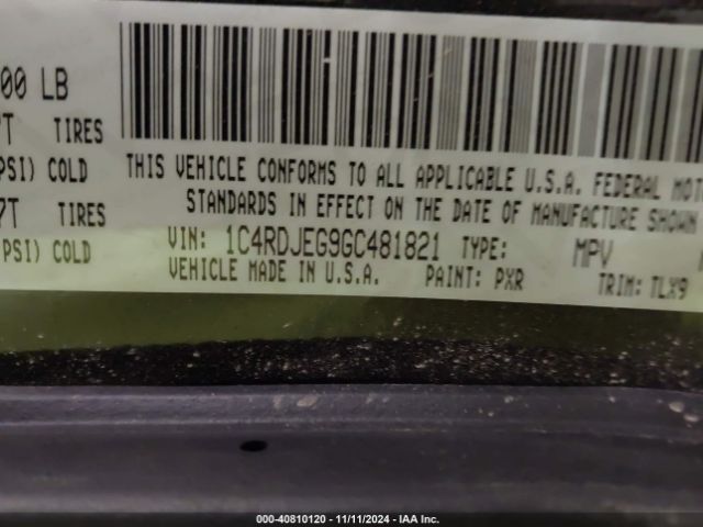 1C4RDJEG9GC481821 Dodge Durango Citadel
