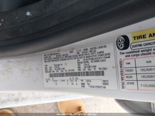 3FADP4BJ6EM173946 Ford FIESTA SE
