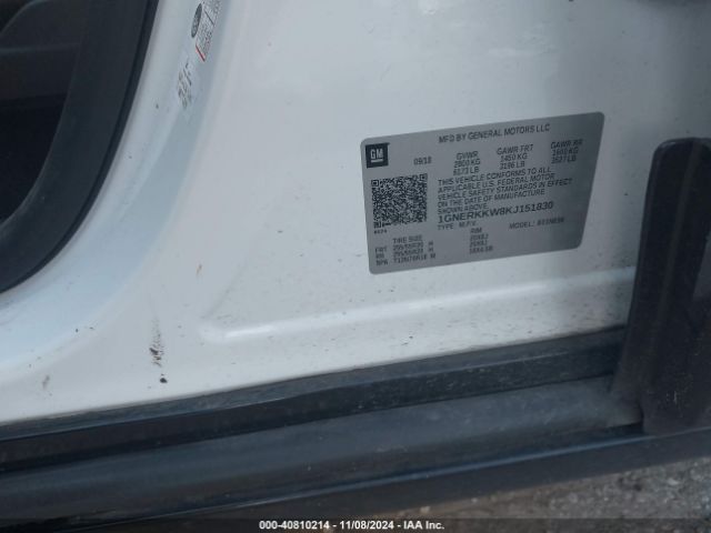 1GNERKKW8KJ151830 Chevrolet Traverse Premier
