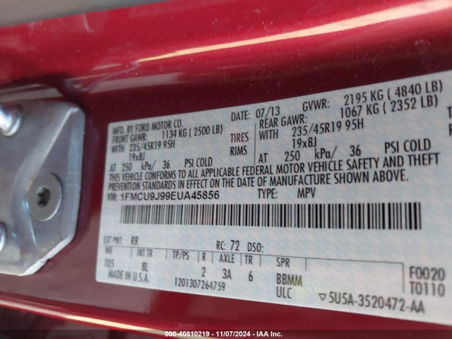 Ford Escape Titanium 2014 1FMCU9J99EUA45856 Image 9