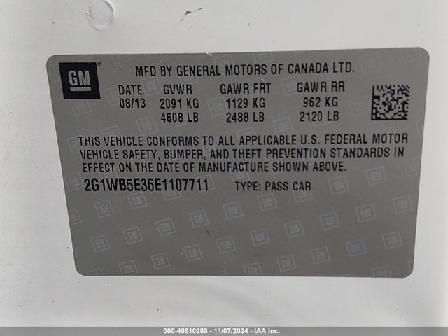 2G1WB5E36E1107711 Chevrolet Impala Limited Lt
