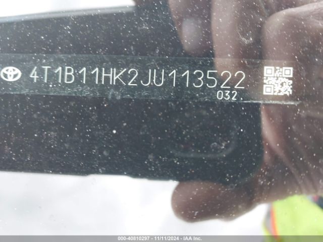 4T1B11HK2JU113522 Toyota CAMRY LE