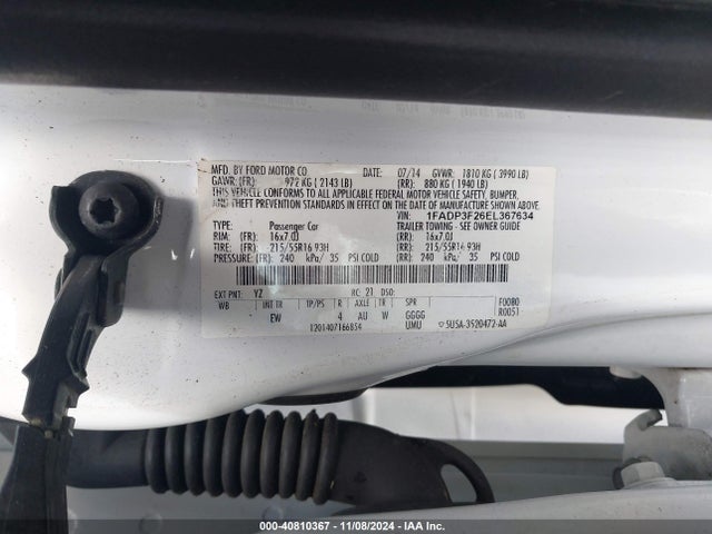 Ford FOCUS SE 2014 1FADP3F26EL367634 Image 9