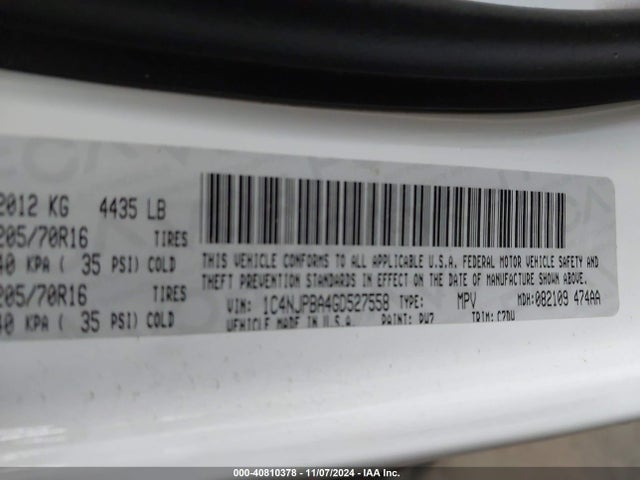 1C4NJPBA4GD527558 Jeep Patriot Sport
