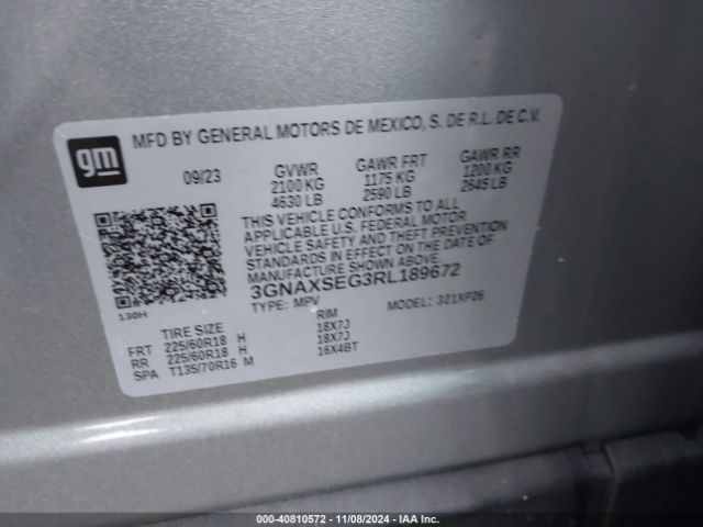 3GNAXSEG3RL189672 Chevrolet Equinox Awd Ls