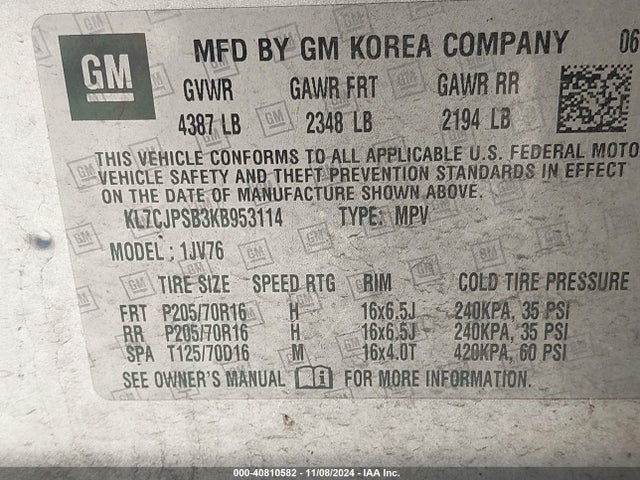 Chevrolet Trax Lt 2019 KL7CJPSB3KB953114 Image 9
