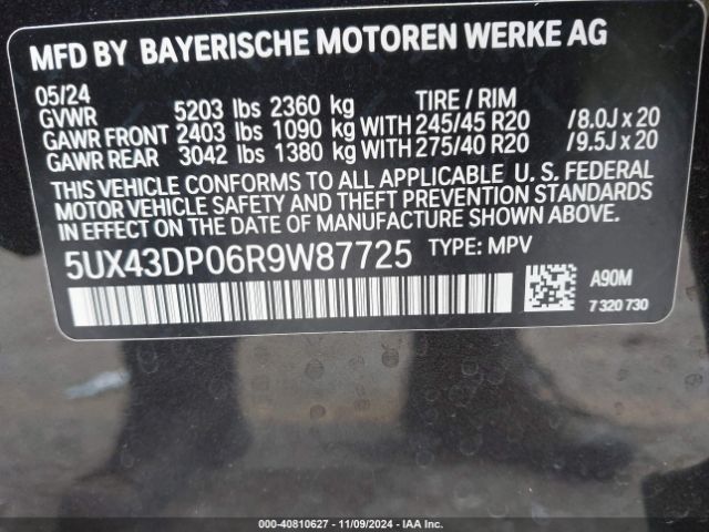 5UX43DP06R9W87725 BMW X3 Sdrive30i