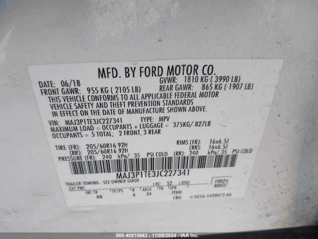 Ford Ecosport Se 2018 MAJ3P1TE3JC227341 Image 9