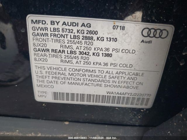 WA1A4AFY2J2220770 Audi Sq5 3.0t Premium Plus