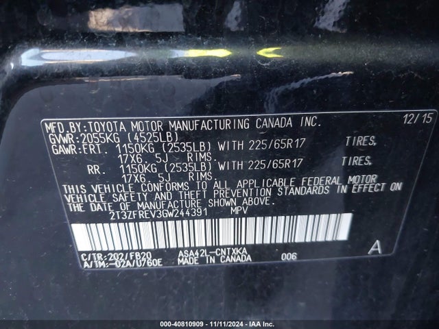 Toyota RAV4 LE 2016 2T3ZFREV3GW244391 Image 9