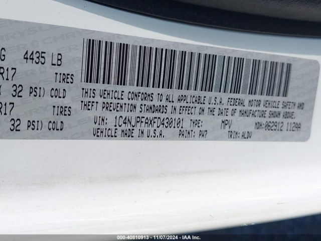 1C4NJPFAXFD430101 Jeep Patriot High Altitude Edition