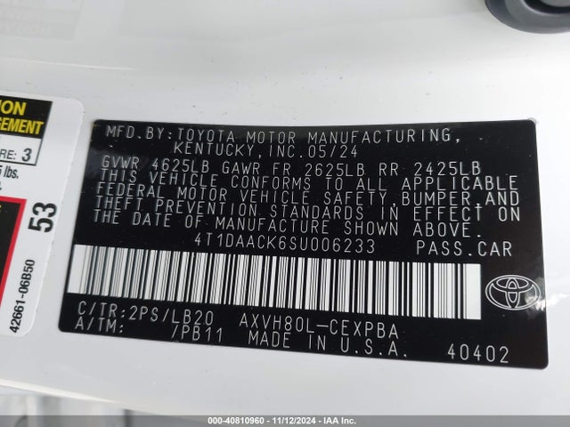 4T1DAACK6SU006233 Toyota CAMRY XSE