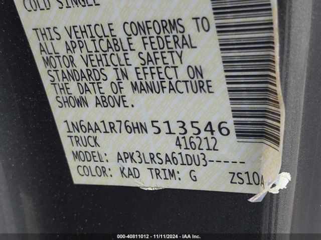 1N6AA1R76HN513546 Nissan TITAN S