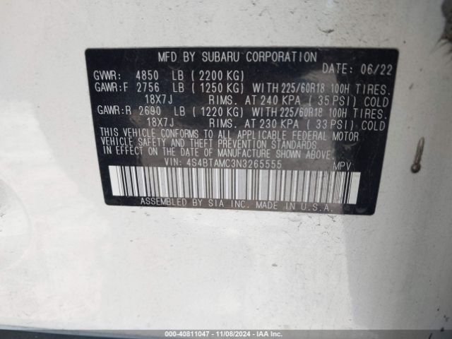 4S4BTAMC3N3265555 Subaru Outback Limited