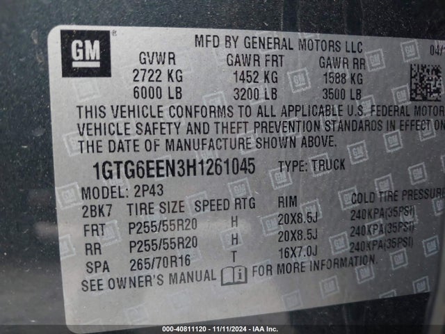 1GTG6EEN3H1261045 GMC Canyon Denali