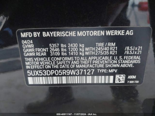 5UX53DP05R9W37127 BMW X3 Xdrive30i